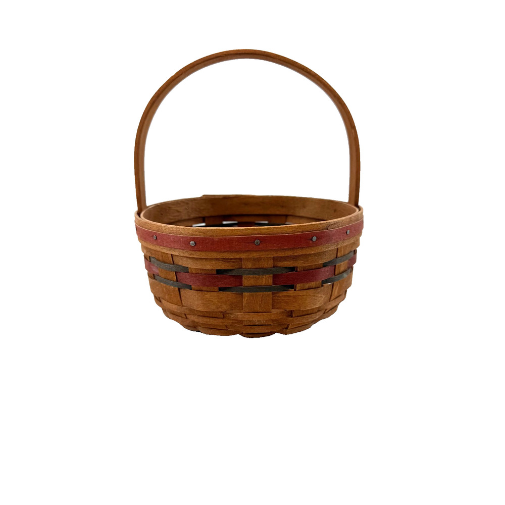 Longaberger All American Stitching Basket Vintage 7"RD x 3"H